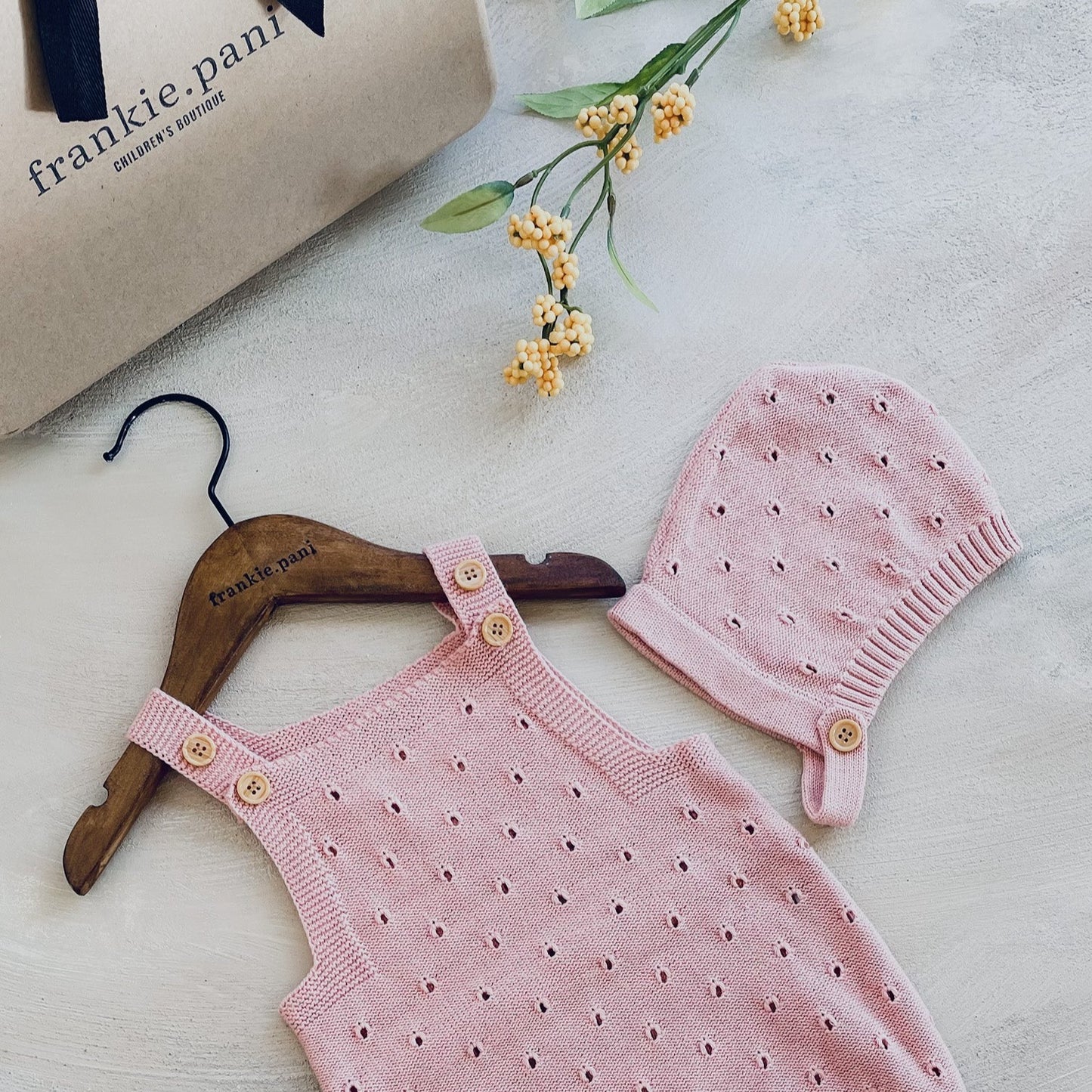 2 Piece 100% Cotton Baby Knitted Set Summer Sleeveless Romper and Hat